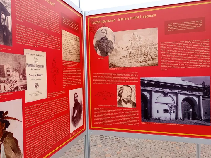 Panels from the outdoor exhibition at Podgórze Market Square
