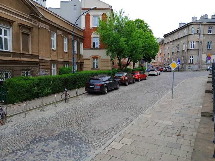 The street alongside the square at Podgórze Market Square