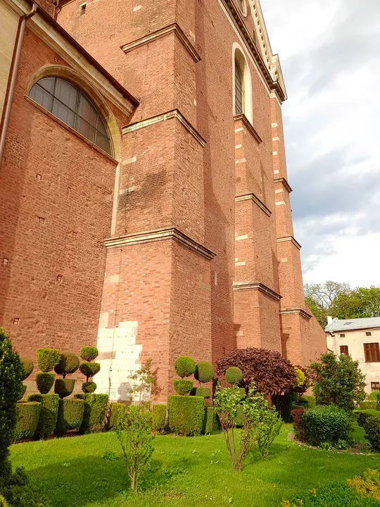 Wall viewed beside the narrow garden at Poor Clares’ convent, Kraków