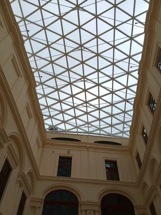 Roof structure above the enclosed court at Princes Czartoryski Museum