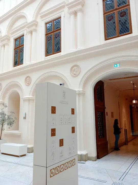 White arches around the interior court at Princes Czartoryski Museum