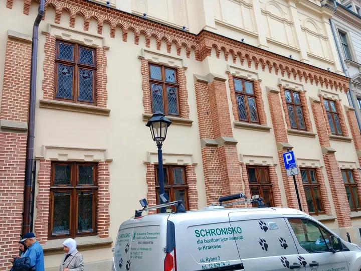 Pale façade and window surrounds at Princes Czartoryski Museum