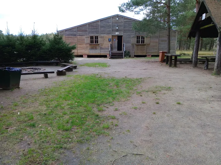 The path between the museum buildings at Prisoner-of-War Camps Museum, Żagań
