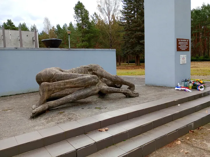 Figures in the memorial sculpture at Prisoner-of-War Camps Museum, Żagań