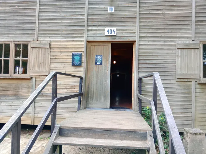 The museum entrance and ramp at Prisoner-of-War Camps Museum, Żagań