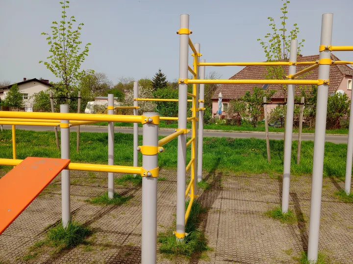 Parallel bars beside the open ground at Przylep outdoor exercise ground