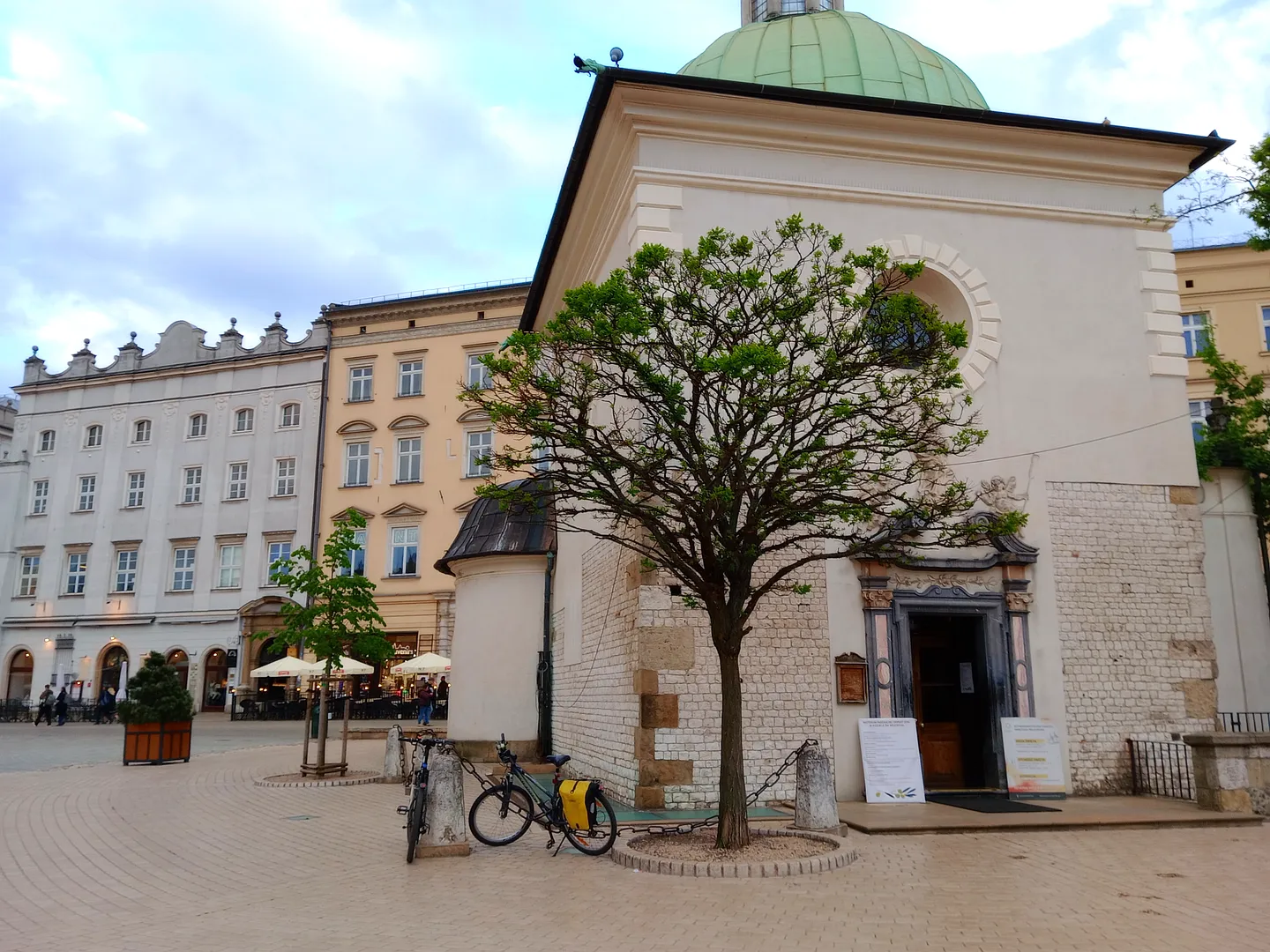 Small pale church on the Main Market Square at Saint Adalbert’s Church, Kraków