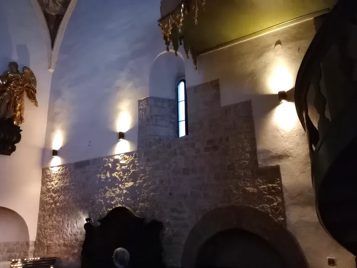 Interior viewed through the doorway at Saint Adalbert’s Church, Kraków