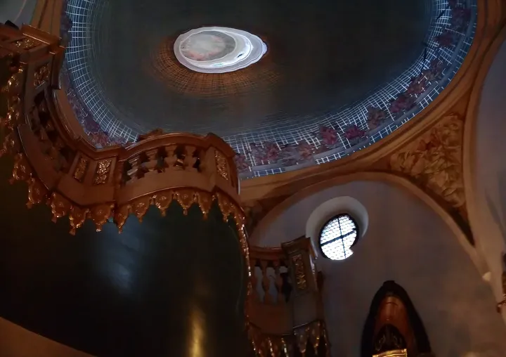 Painted ceiling above the small nave at Saint Adalbert’s Church, Kraków