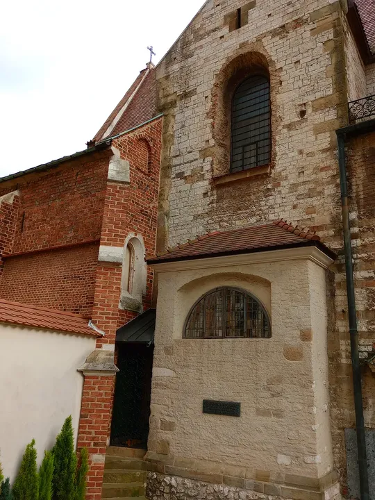 Door in the brick annex at Saint Andrew’s Church, Kraków