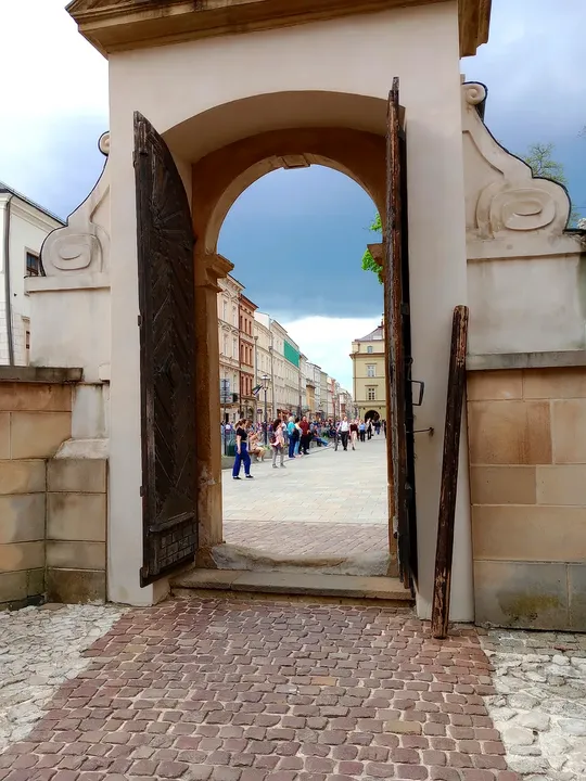Gateway opening towards Grodzka Street at Saint Andrew’s Church, Kraków