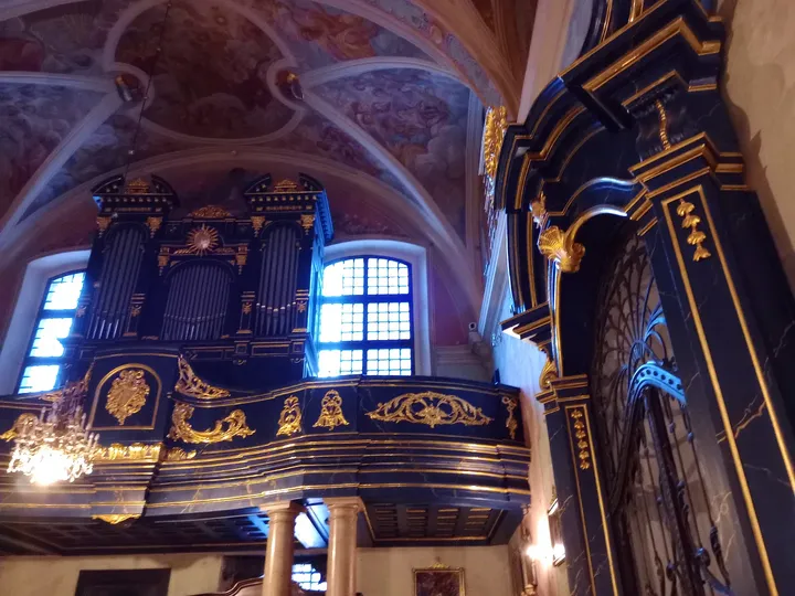 The painted vault above a side altar at Saint Barbara’s Church, Kraków