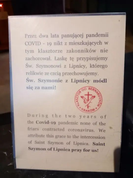 Second explanatory panel at Saint Bernardine of Siena Church