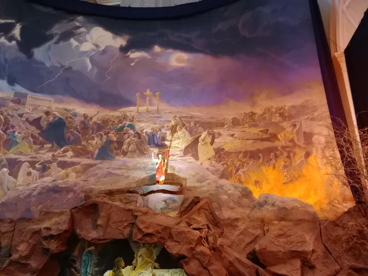 Painted religious scene at Saint Bernardine of Siena Church