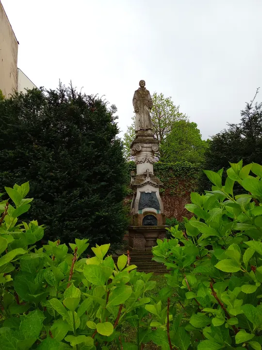 Devotional sculpture in the garden at Saint Bernardine of Siena Church