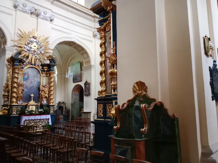 View across the church interior at Saint Bernardine of Siena Church