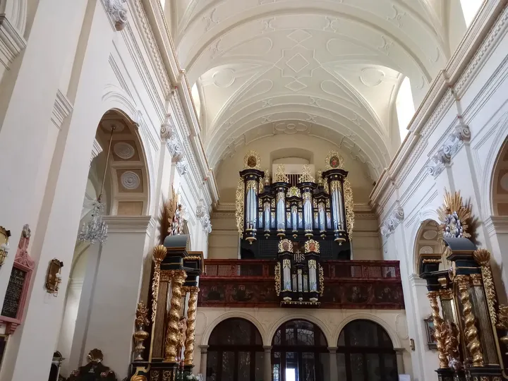 Long view along the pale nave at Saint Bernardine of Siena Church