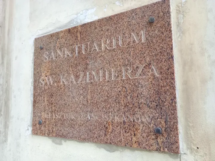 Inscribed memorial tablet at Saint Casimir’s Church, Kraków