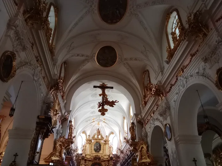Altar beneath the rounded vault at Saint Florian’s Church, Kraków