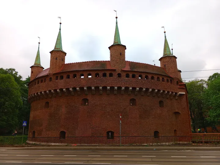 Outer fortifications beside the path at Saint Florian’s Gate