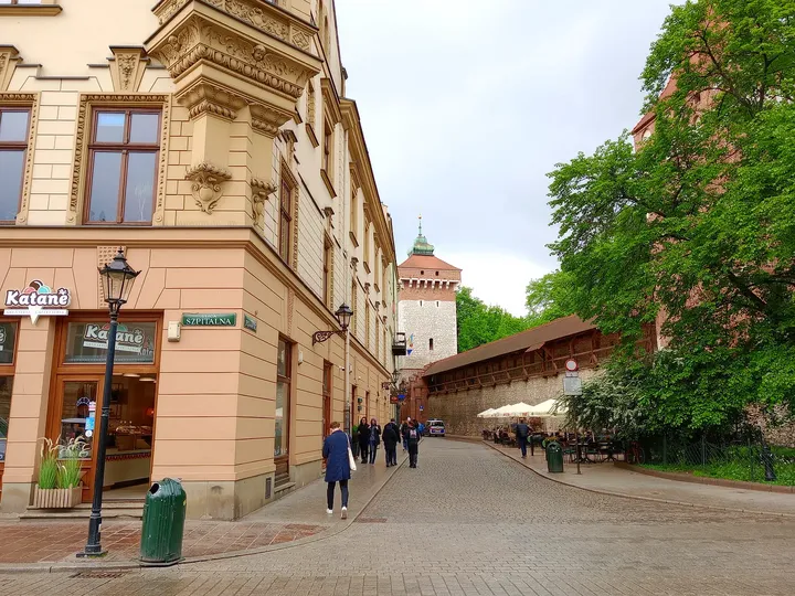 Street leading into the Old Town at Saint Florian’s Gate