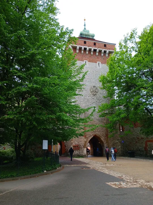 Gate beneath the spring trees at Saint Florian’s Gate