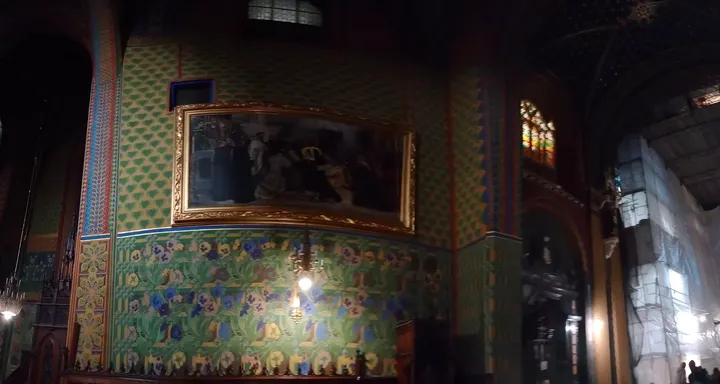 A dark chapel interior at Saint Francis of Assisi Basilica, Kraków