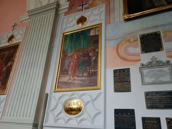 Memorial tablets inside the church at Saint Francis of Assisi Basilica, Kraków
