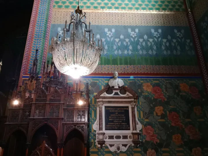 Colour and painted decoration inside the church at Saint Francis of Assisi Basilica, Kraków