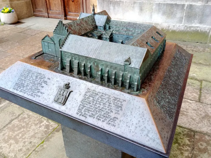 The model and explanatory panel at Saint Francis of Assisi Basilica, Kraków
