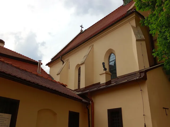 The church beneath its tiled roof at Saint Giles’ Church, Kraków