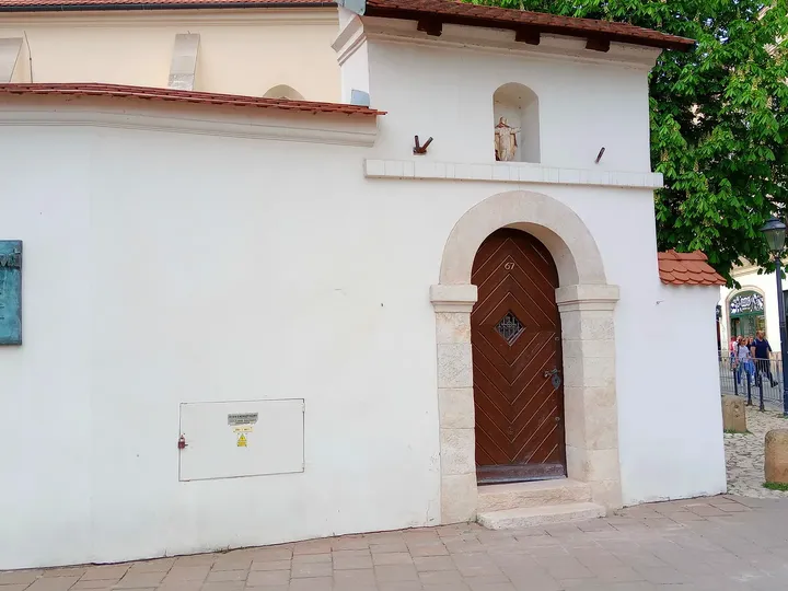 The small doorway beside the Katyn Cross at Saint Giles’ Church, Kraków