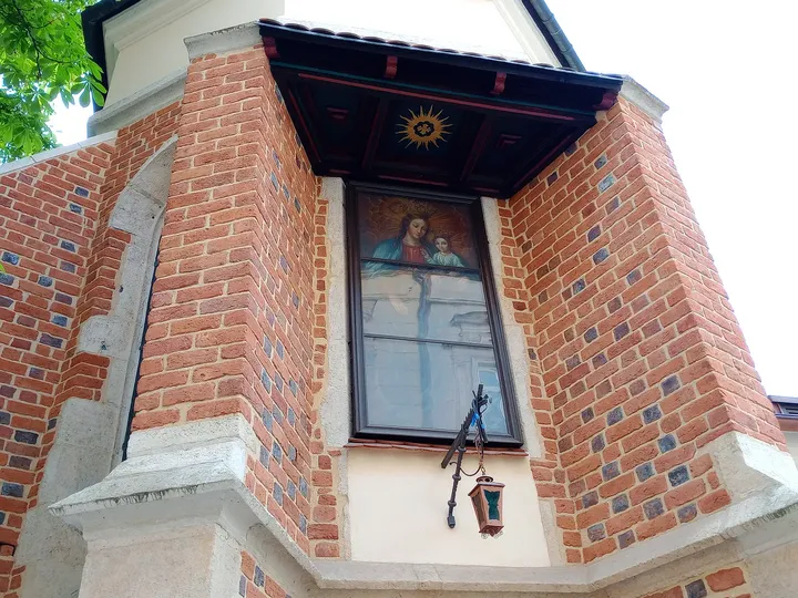 A devotional image on the brick buttress at Saint Giles’ Church, Kraków