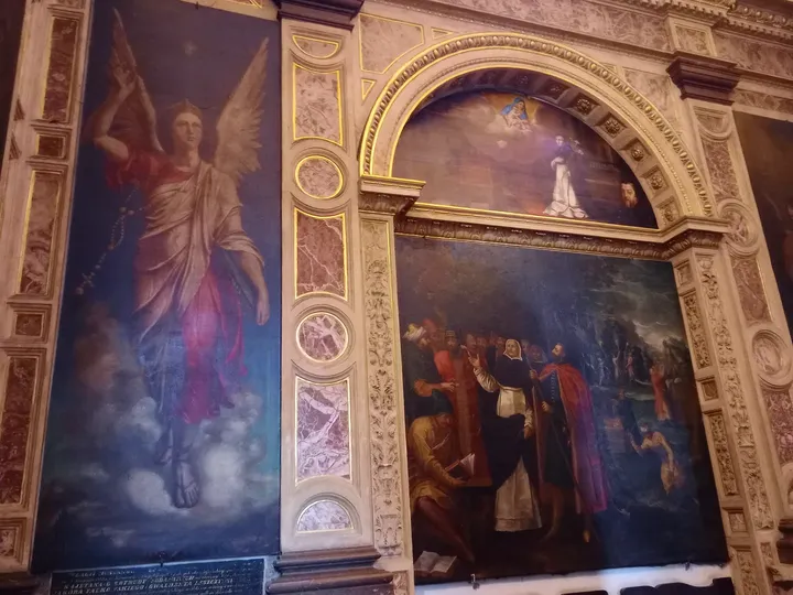 A painting above the chapel opening at Saint Hyacinth’s shrine