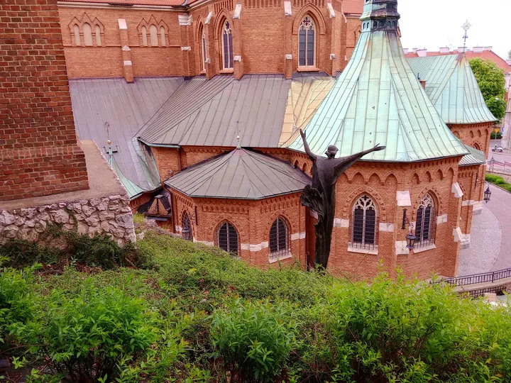 A small turret above the lower roof at Saint Joseph’s Church, Podgórze