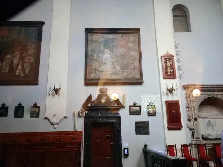 Church furnishings beneath the paintings at Saint Mark’s Church, Kraków