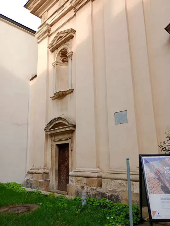 The side entrance and pale façade at Saint Martin’s Church, Kraków