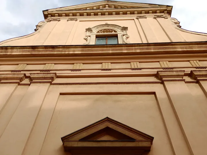 The pediment above Grodzka Street at Saint Martin’s Church, Kraków