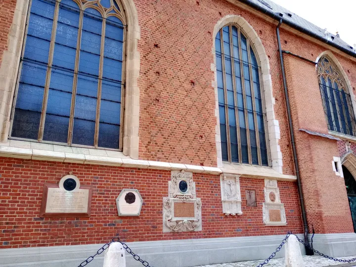 Brick walls and windows beside the square at Saint Mary’s Square