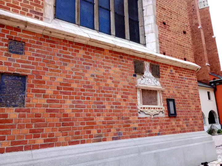 Brickwork along the basilica wall at Saint Mary’s Square