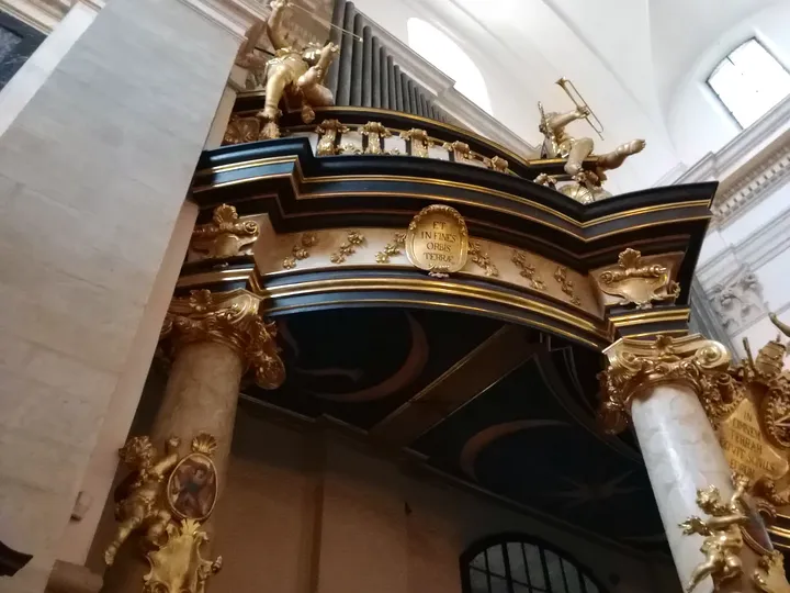 The organ above the gallery at Saints Peter and Paul Church, Kraków