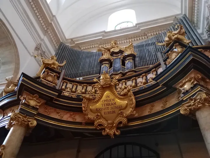 The organ gallery and balustrade at Saints Peter and Paul Church, Kraków