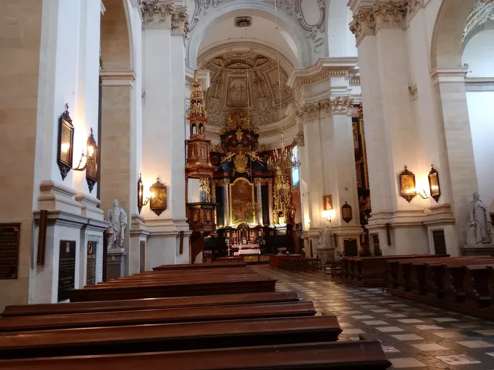 The nave and central aisle at Saints Peter and Paul Church, Kraków