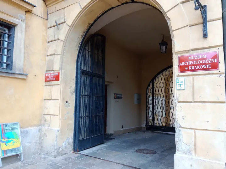 A covered passage into a courtyard at Senacka Street