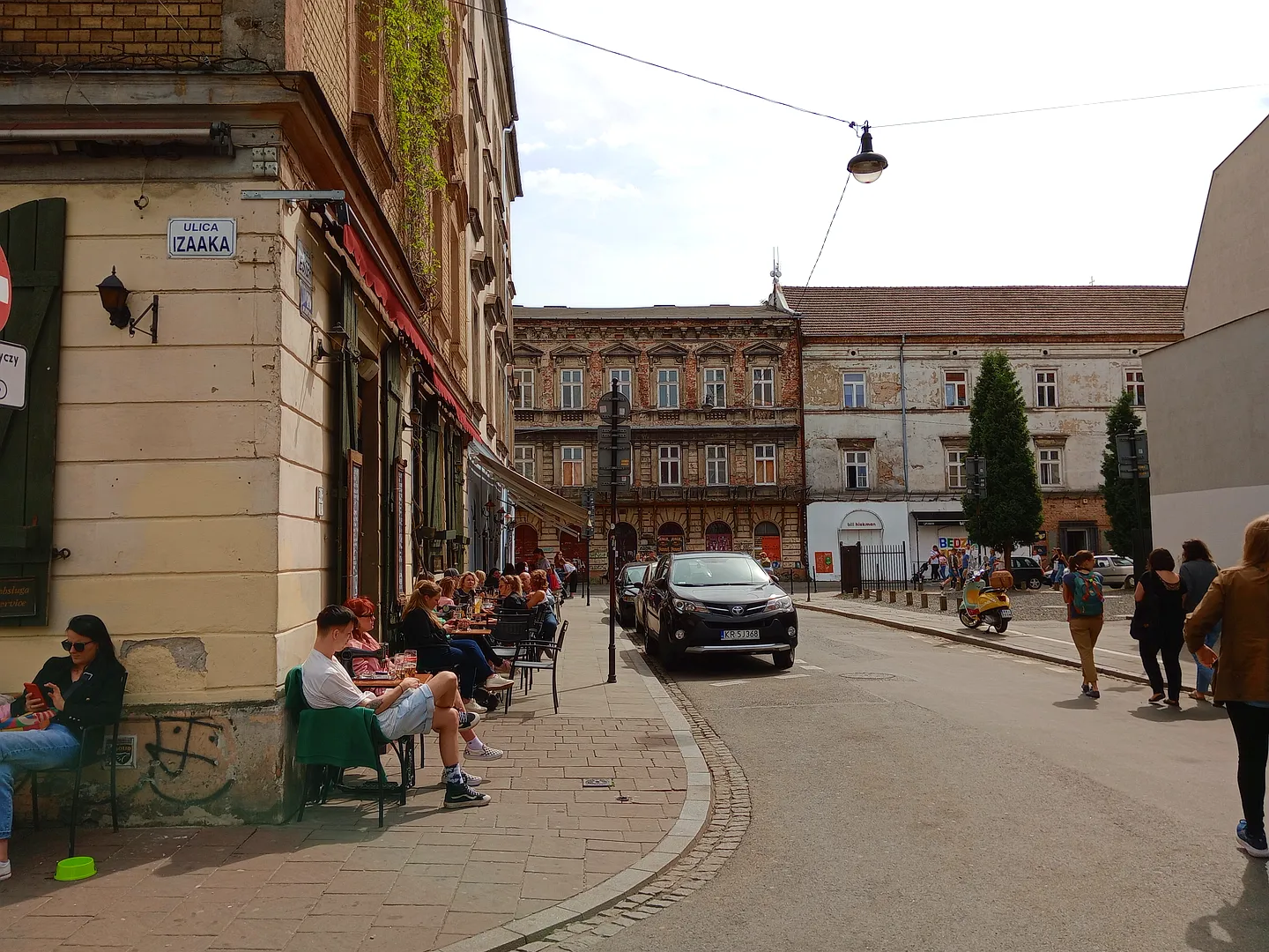 Café frontage beside the approach to Plac Nowy at Singer