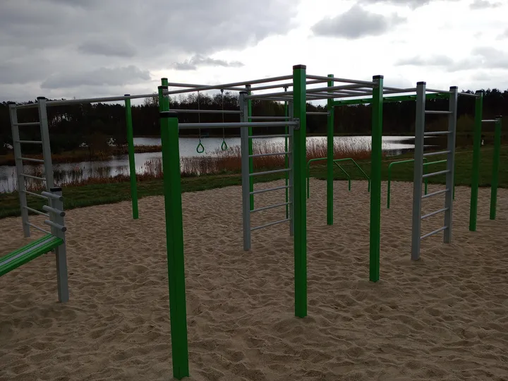 Multiple bars in the open recreation area at Świdnica outdoor exercise ground