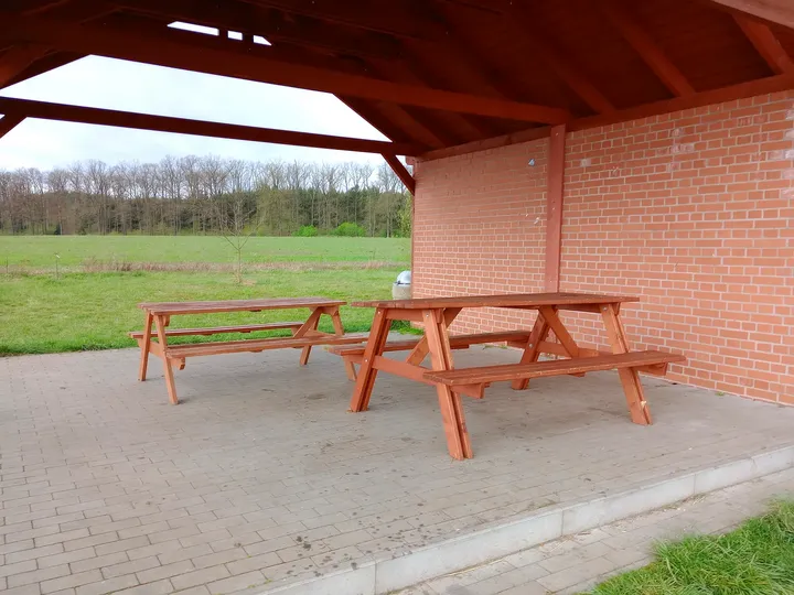 Covered picnic table at Świdnica reservoir