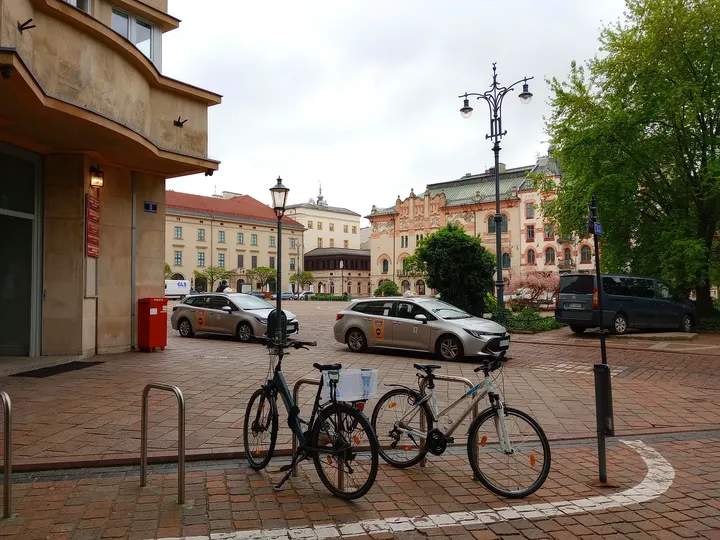 The square on a daytime April walk at Szczepański Square