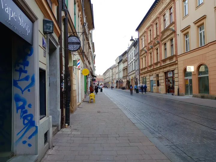 A second view along Szewska Street at Szewska Street