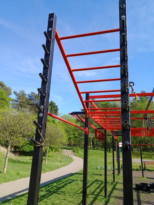 Long overhead ladder at Tysiąclecia Park outdoor exercise ground